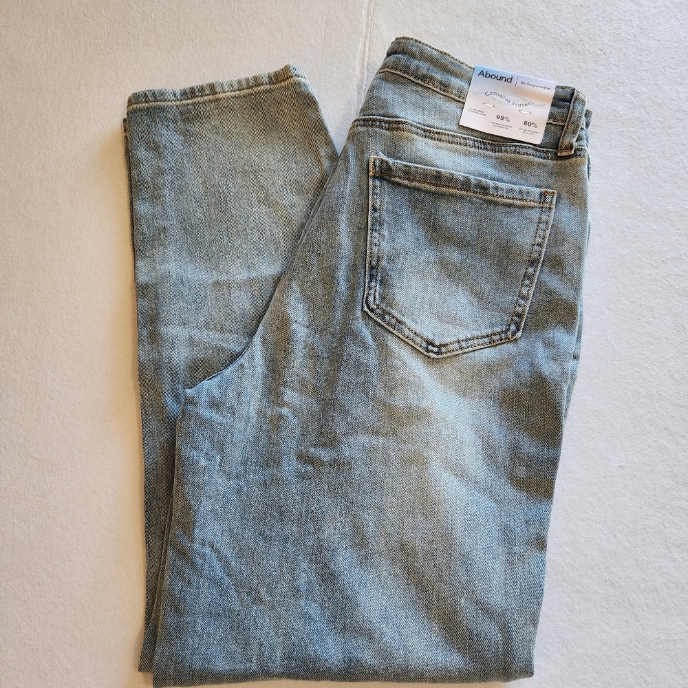 Abound High Rise Button Fly Straight Leg Distressed Jeans Size 29 - Picture 4 of 14